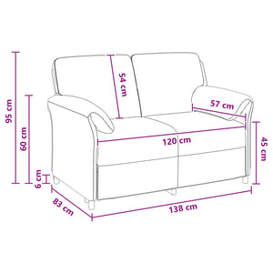 Καναπές 2 ατόμων Κρεμ 138 x 83 x 95 εκ Βελούδο - Pakobazaar