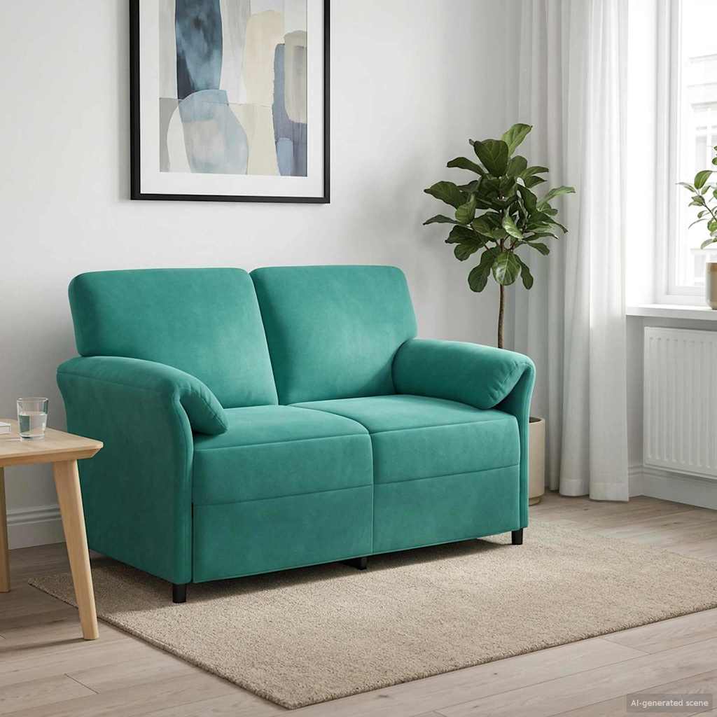 Καναπές 2 ατόμων Τιρκουάζ 138 x 83 x 95 εκ Βελούδο - Pakobazaar