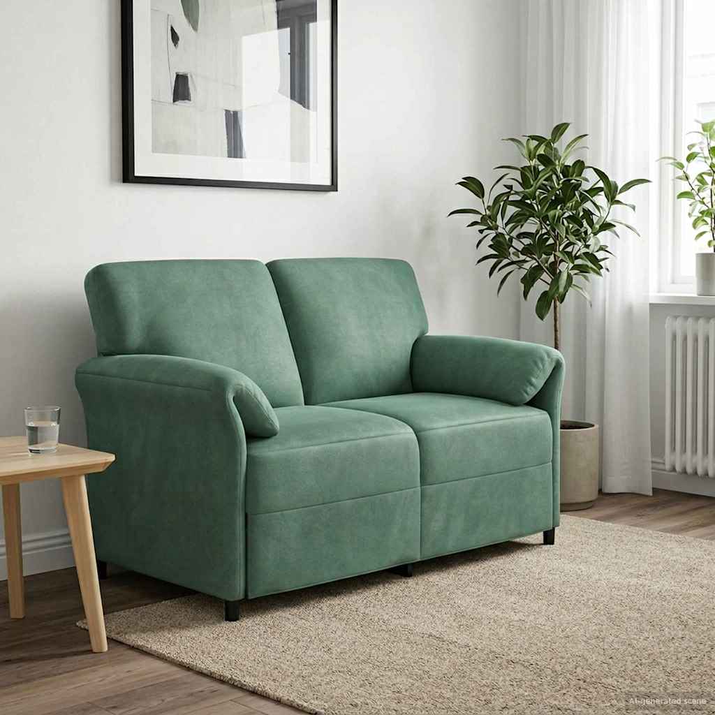 Καναπές 2 ατόμων Θαλασσί 138 x 83 x 95 εκ Βελούδο - Pakobazaar