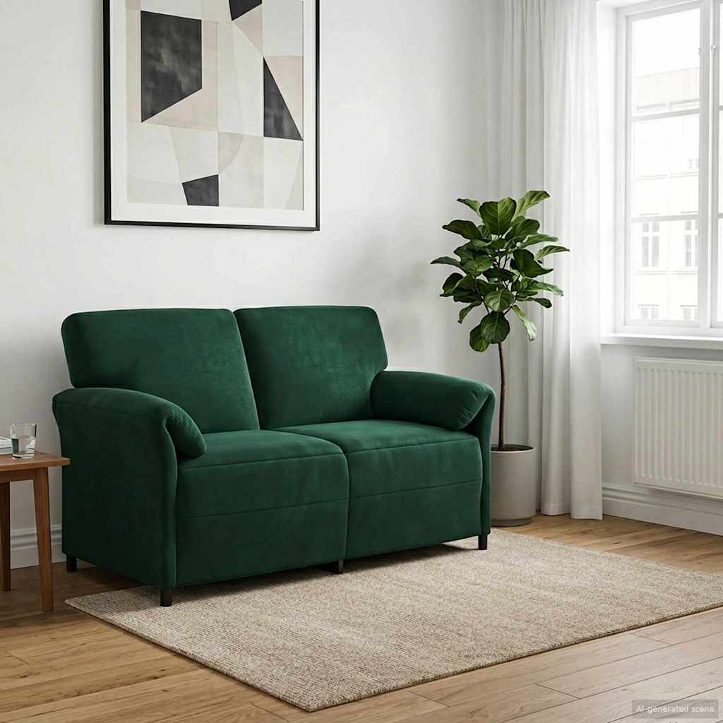 Καναπές 2 ατόμων Σκούρο Πράσινο 158 x 83 x 95 εκ Βελούδο - Pakobazaar