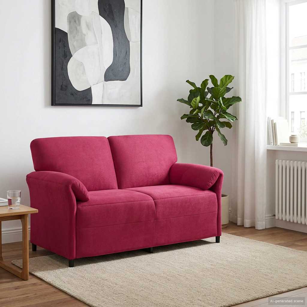 Καναπές 2 ατόμων Κόκκινο 158 x 83 x 95 εκ Βελούδο - Pakobazaar