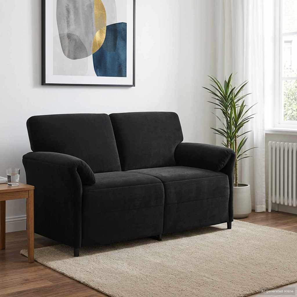 Καναπές 2 ατόμων Μαύρο 158 x 83 x 95 εκ Βελούδο - Pakobazaar