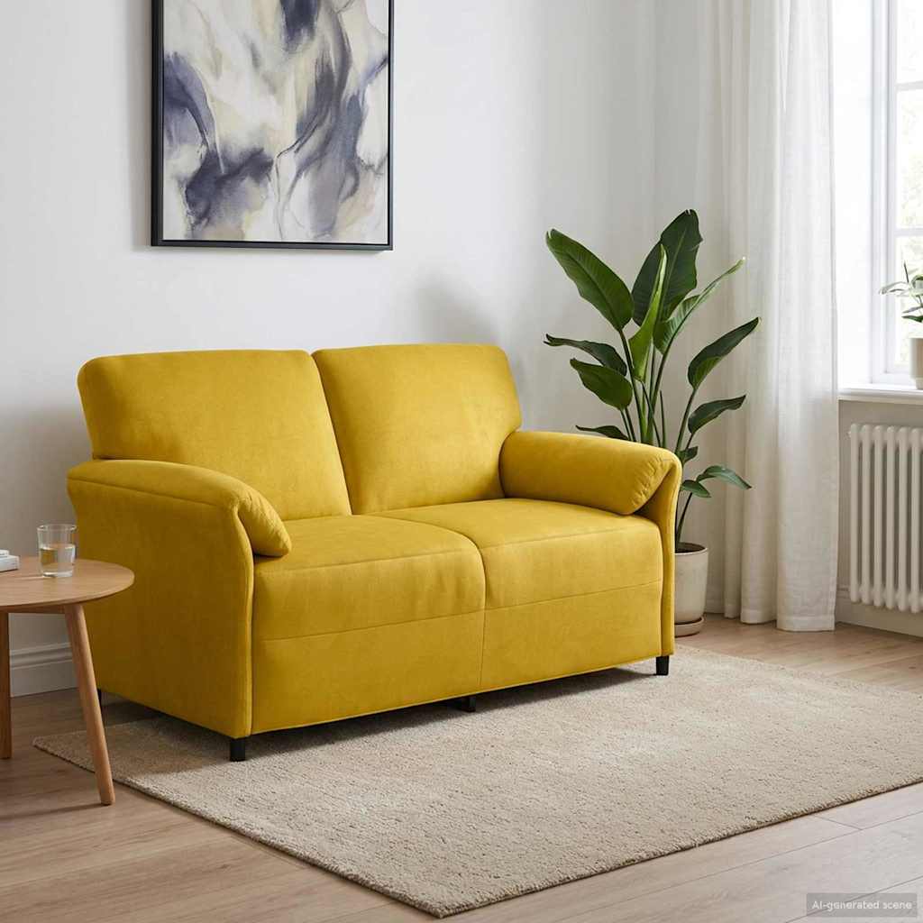 Καναπές 2 ατόμων Κίτρινο 158 x 83 x 95 εκ Βελούδο - Pakobazaar