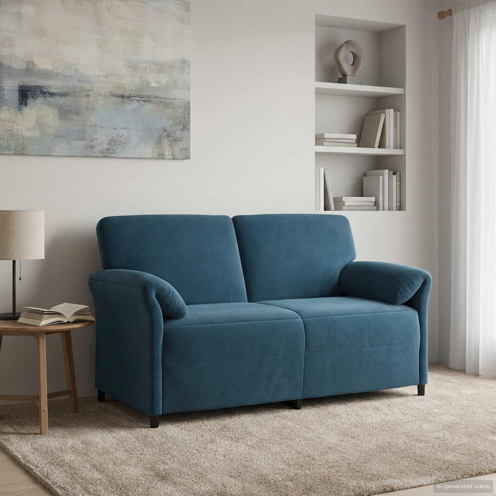 Καναπές 2 ατόμων Μπλε 158 x 83 x 95 εκ Βελούδο - Pakobazaar