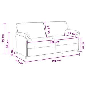 3-Θέσιος καναπές Ροζ 198 x 83 x 95 εκ. Βελούδο - Pakobazaar