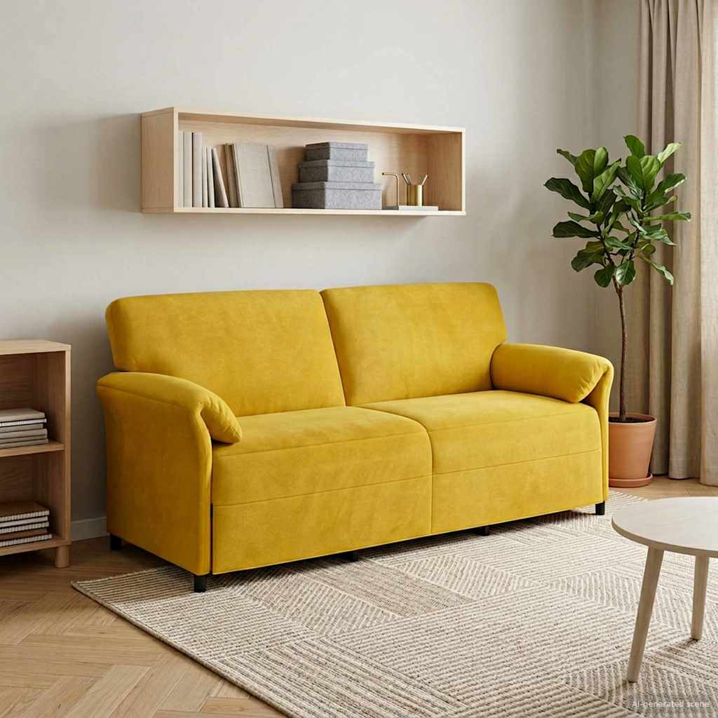 3-Θέσιος καναπές Κίτρινο 198 x 83 x 95 εκ. Βελούδο - Pakobazaar