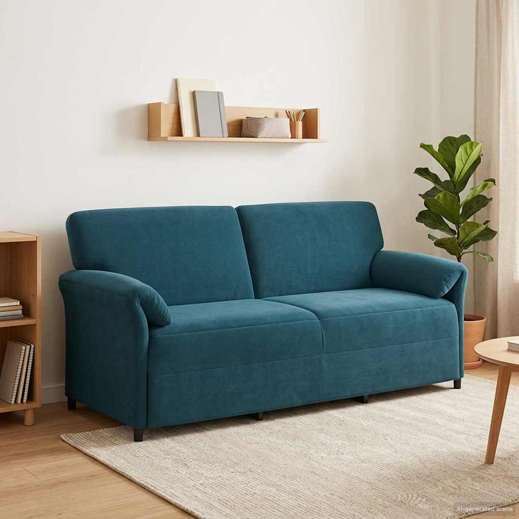 3-Θέσιος καναπές Μπλε 198 x 83 x 95 εκ. Βελούδο - Pakobazaar
