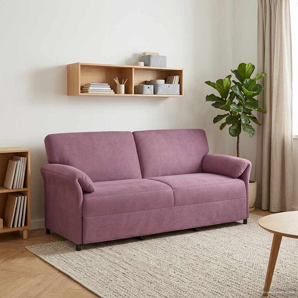 3-Θέσιος καναπές Μοβ 198 x 83 x 95 εκ. Βελούδο - Pakobazaar