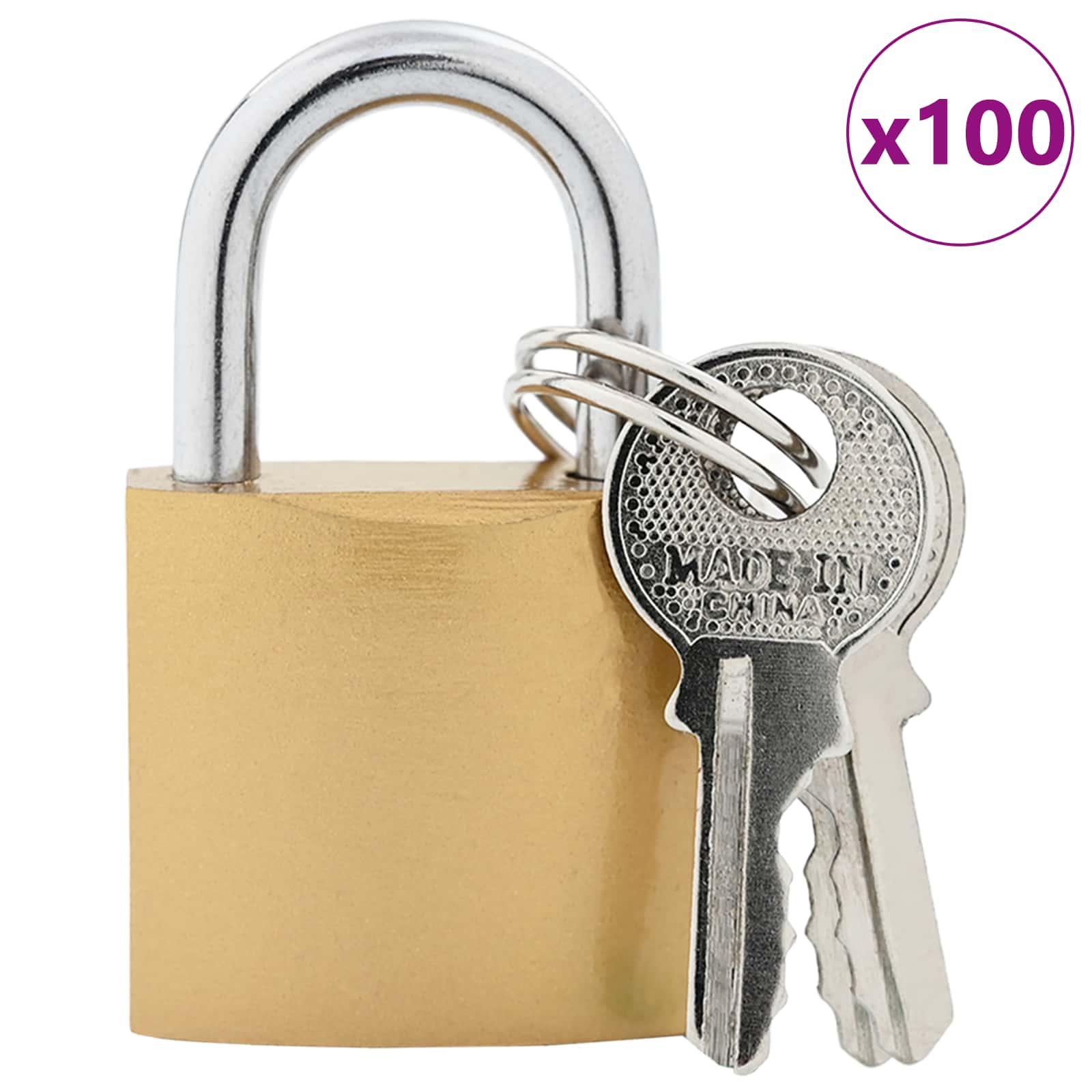 Κλειδαριά U με Κλειδιά 100 pcs Ορείχαλκος Σίδερο - Pakobazaar