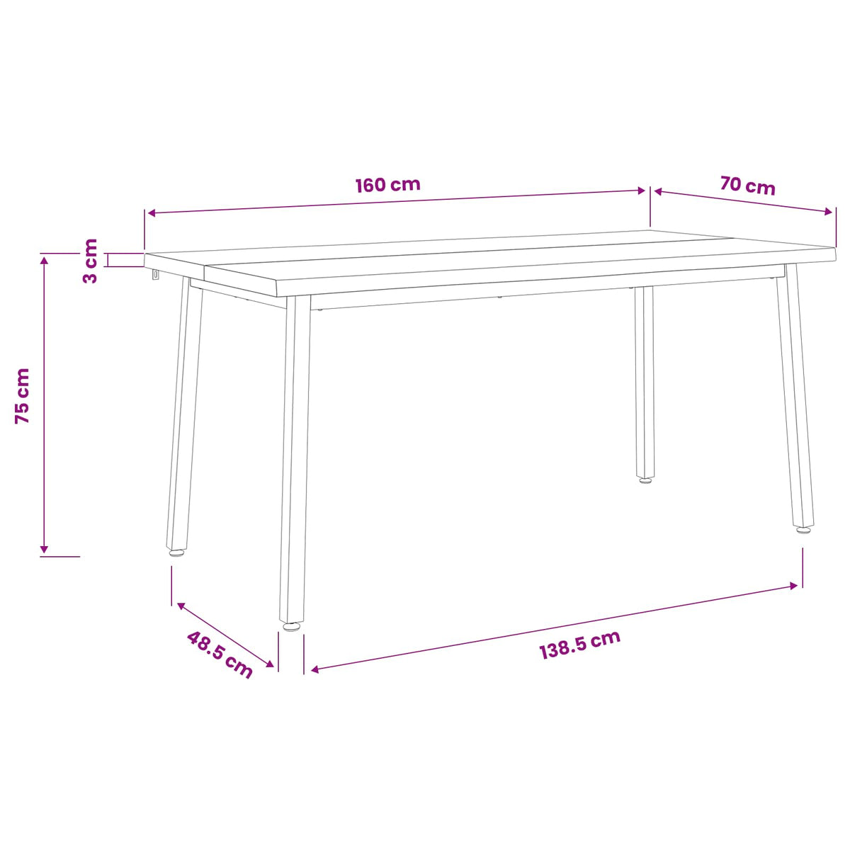 Τραπέζι Φαγητού με Ζωντανό Χείλος 160 x 70 x 75 εκ. Σκούρο Καφέ - Pakobazaar