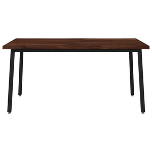 Τραπέζι Φαγητού με Ζωντανό Χείλος 160 x 80 x 75 cm Σκούρο Καφέ