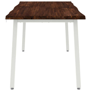 Τραπέζι Φαγητού με Ζωντανό Χείλος 160 x 80 x 75 cm Σκούρο Καφέ - Pakobazaar