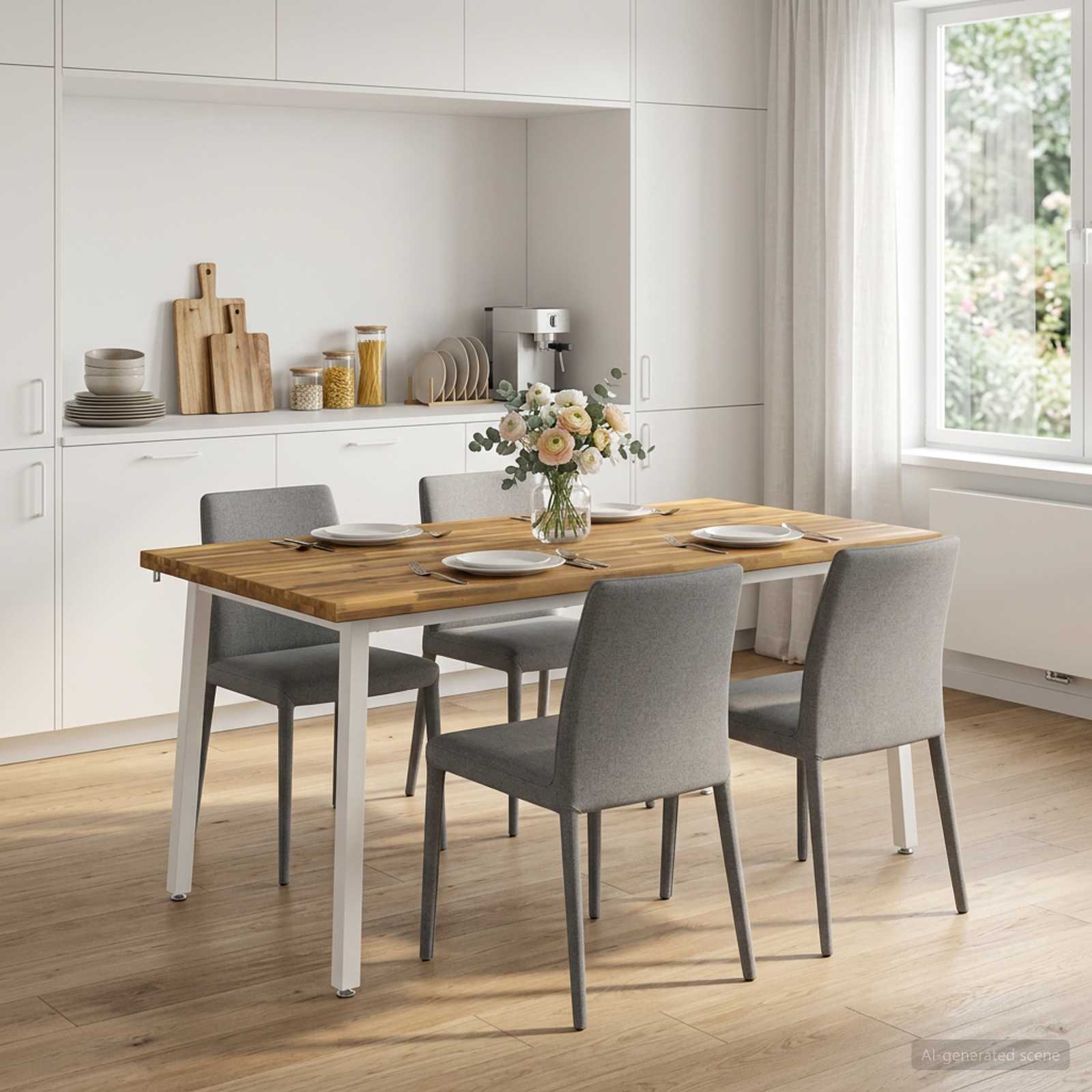 Τραπέζι Φαγητού με Ζωντανό Χείλος 160 x 70 x 75 εκ. Λευκό - Pakobazaar