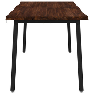 Τραπέζι Φαγητού με Ζωντανό Χείλος 160 x 90 x 75 cm Σκούρο Καφέ - Pakobazaar