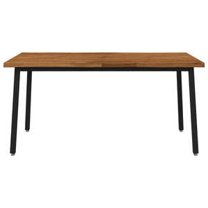 Τραπέζι Φαγητού με Ζωντανό Χείλος 160 x 90 x 75 cm Φυσικό