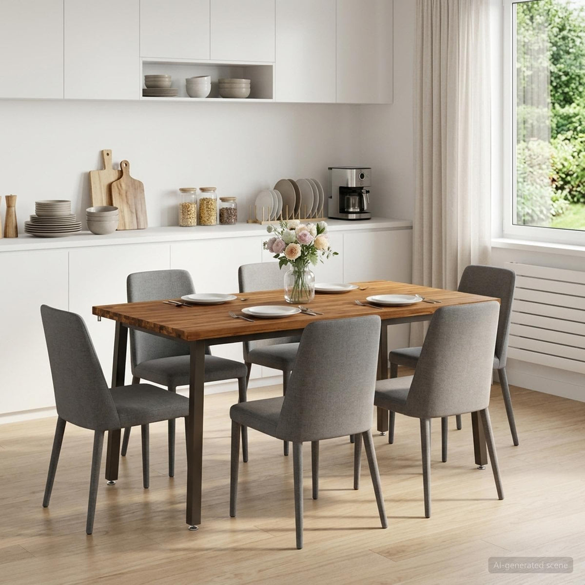 Τετράγωνο Τραπέζι Φαγητού 160 x 90 x 75 cm Στερεό Ξύλο Ακακίας - Pakobazaar