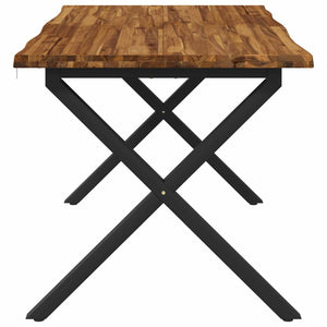 Τραπέζι Φαγητού με Ζωντανό Χείλος 140 x 70 x 75 cm Φυσικό - Pakobazaar