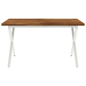 Τραπέζι Φαγητού με Ζωντανό Χείλος 140 x 70 x 75 cm Φυσικό