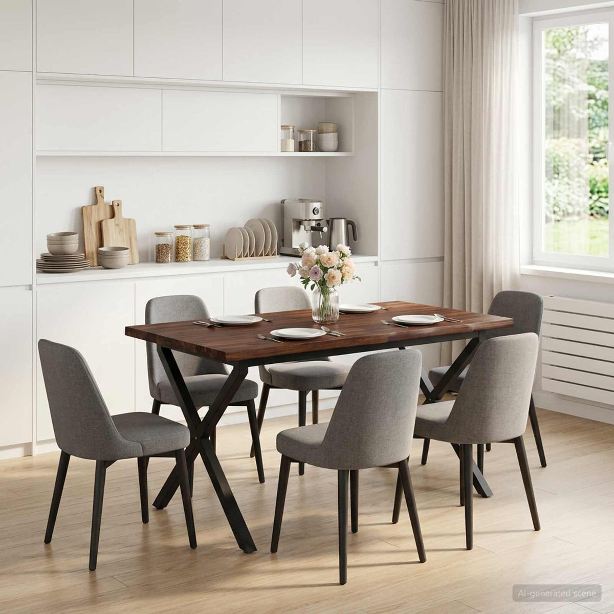Τραπέζι Φαγητού με Ζωντανό Χείλος 140 x 90 x 75 εκ. - Pakobazaar