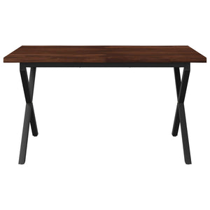 Τραπέζι Φαγητού με Ζωντανό Χείλος 140 x 80 x 75 cm Σκούρο Καφέ - Pakobazaar