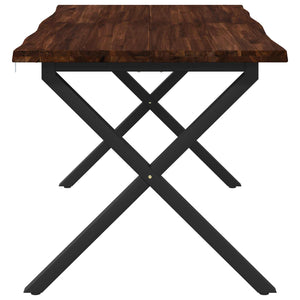 Τραπέζι Φαγητού με Ζωντανό Χείλος 140 x 80 x 75 cm Σκούρο Καφέ - Pakobazaar
