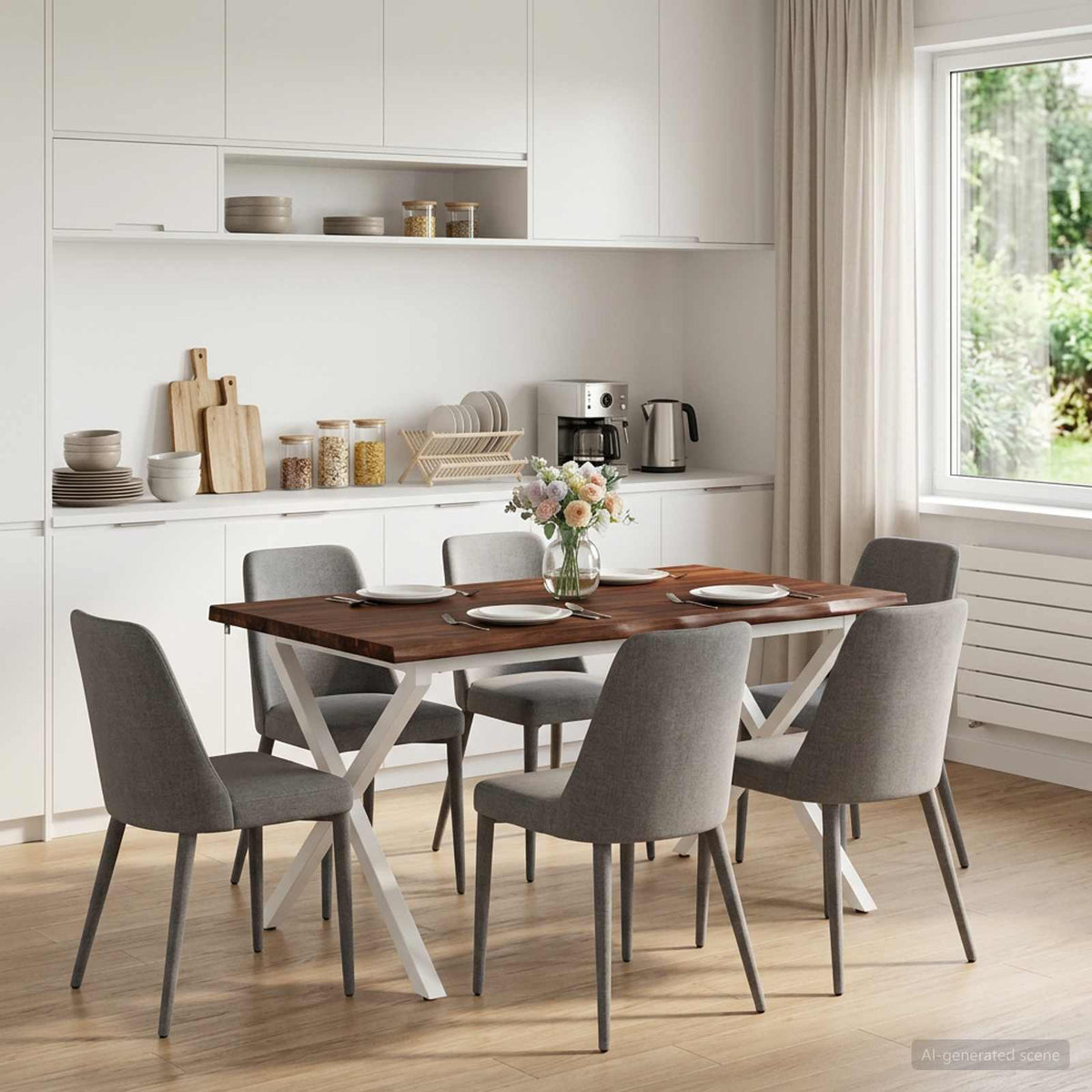 Τραπέζι Φαγητού με Ζωντανό Χείλος 140 x 80 x 75 cm Σκούρο Καφέ - Pakobazaar