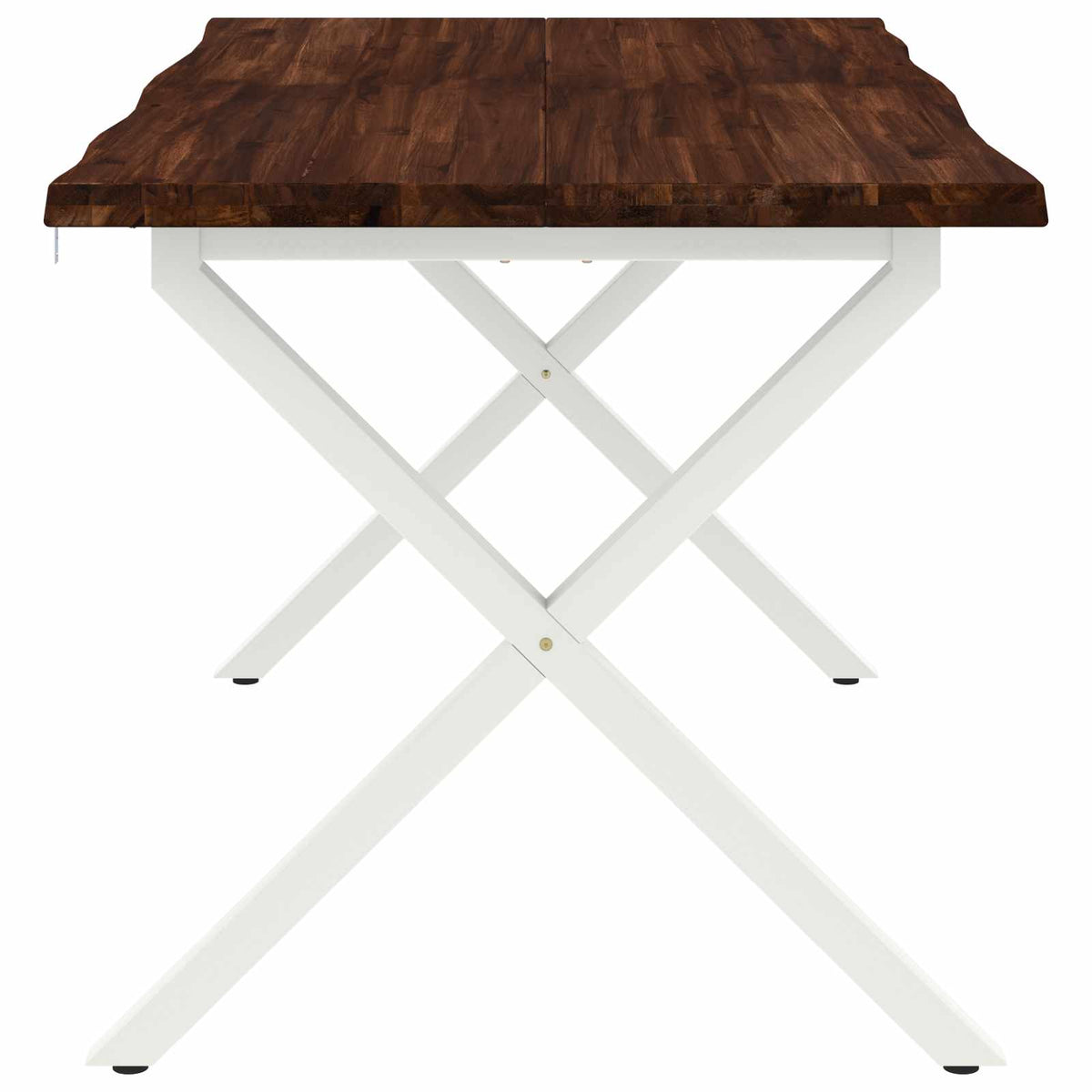 Τραπέζι Φαγητού με Ζωντανό Χείλος 140 x 80 x 75 cm Σκούρο Καφέ - Pakobazaar