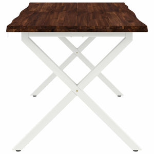 Τραπέζι Φαγητού με Ζωντανό Χείλος 140 x 80 x 75 cm Σκούρο Καφέ - Pakobazaar