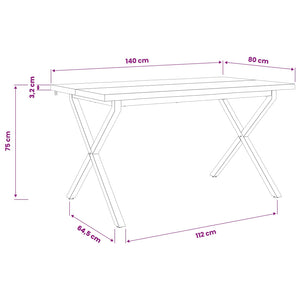 Τραπέζι Φαγητού με Ζωντανό Χείλος 140 x 80 x 75 cm Σκούρο Καφέ - Pakobazaar