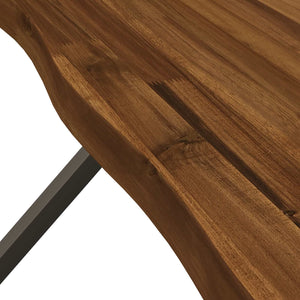 Τραπέζι Φαγητού με Ζωντανό Χείλος 140 x 80 x 75 cm Φυσικό - Pakobazaar