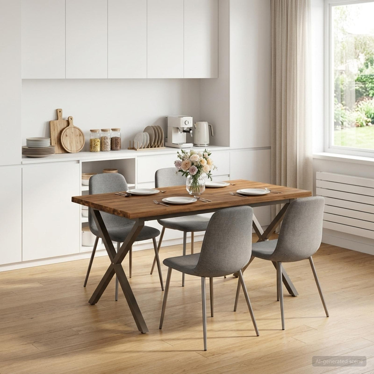 Τραπέζι Φαγητού με Ζωντανό Χείλος 140 x 80 x 75 cm Φυσικό - Pakobazaar