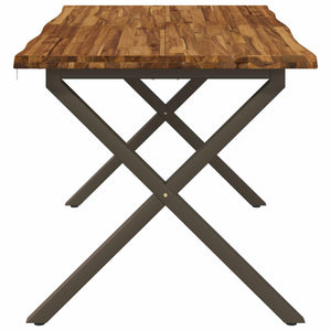 Τραπέζι Φαγητού με Ζωντανό Χείλος 140 x 80 x 75 cm Φυσικό - Pakobazaar