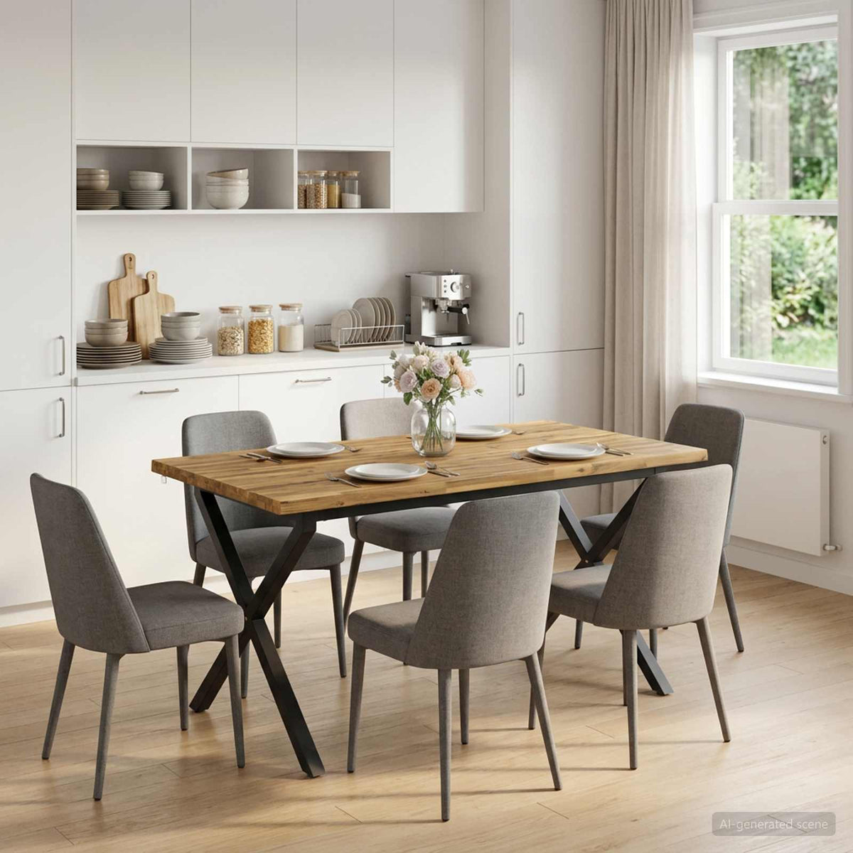 Τραπέζι Φαγητού με Ζωντανό Χείλος 140 x 70 x 75 cm - Pakobazaar