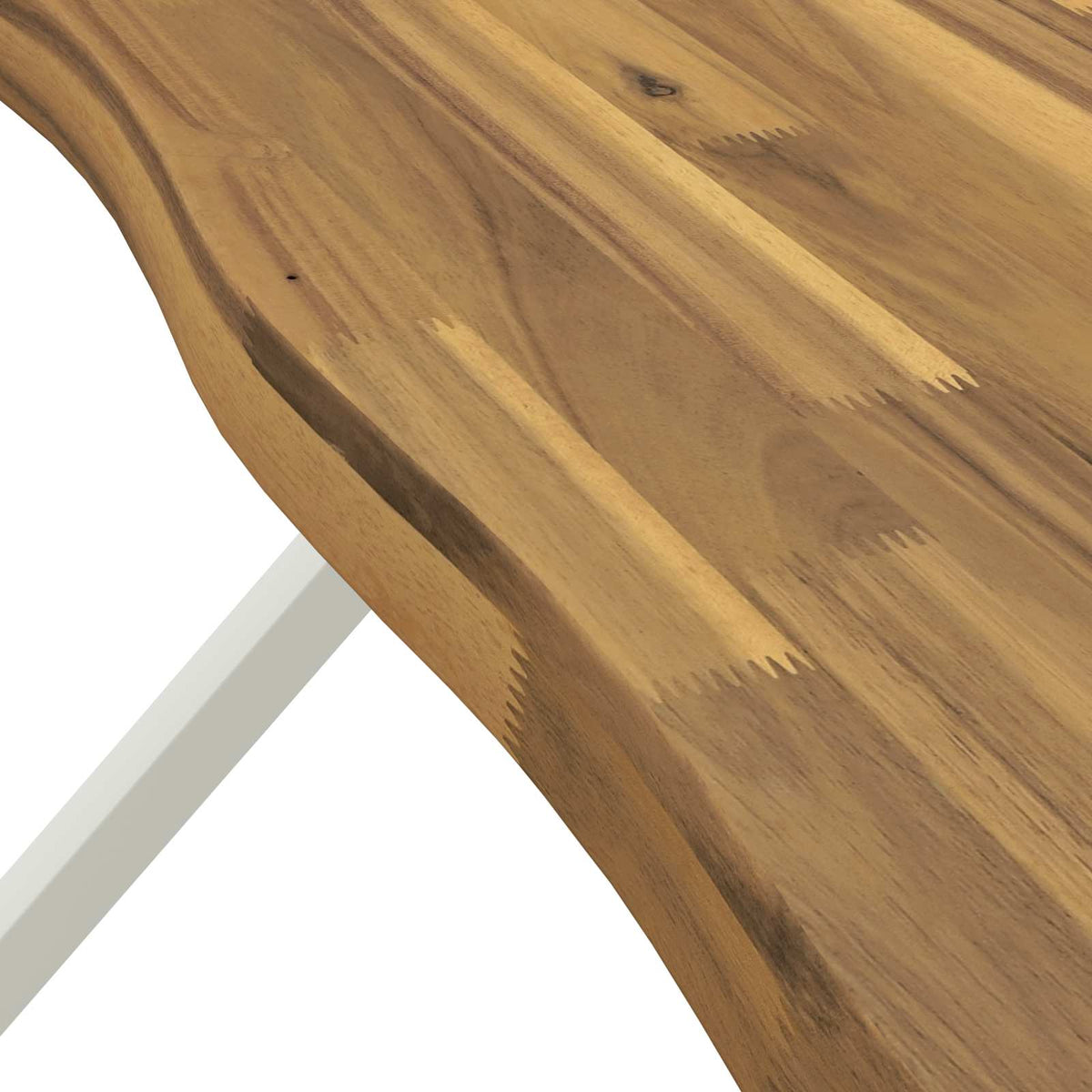 Τραπέζι Φαγητού με Ζωντανό Χείλος 140 x 80 x 75 cm Λευκό - Pakobazaar