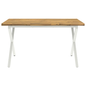Τραπέζι Φαγητού με Ζωντανό Χείλος 140 x 80 x 75 cm Λευκό - Pakobazaar