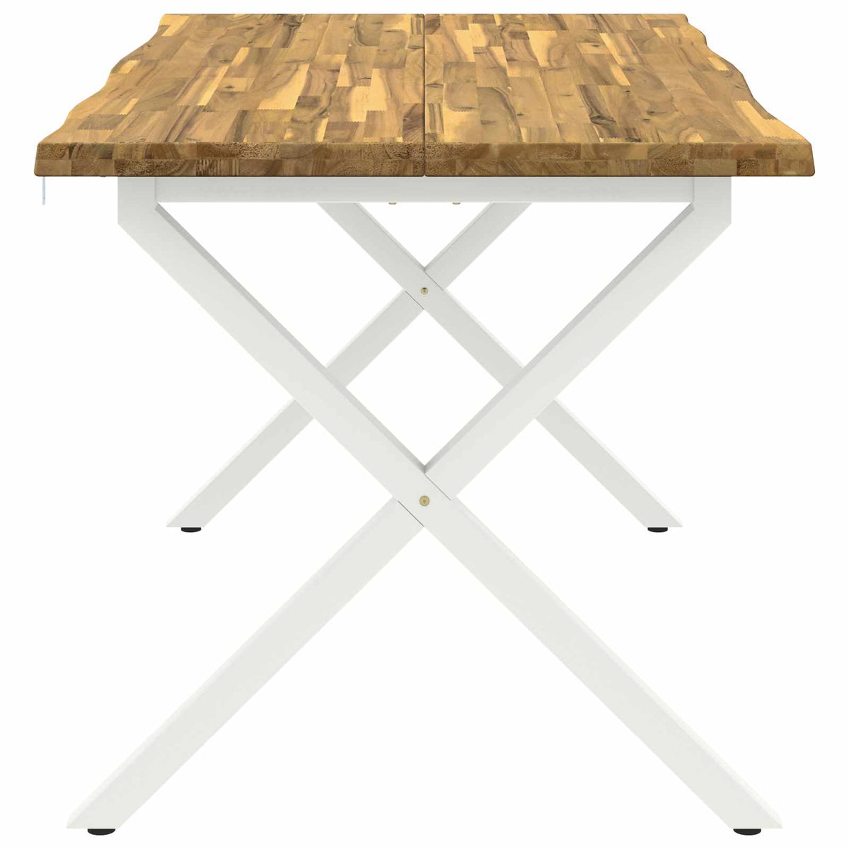 Τραπέζι Φαγητού με Ζωντανό Χείλος 140 x 80 x 75 cm Λευκό - Pakobazaar