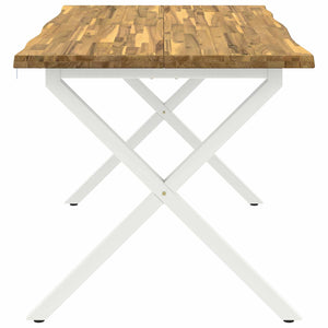 Τραπέζι Φαγητού με Ζωντανό Χείλος 140 x 80 x 75 cm Λευκό - Pakobazaar