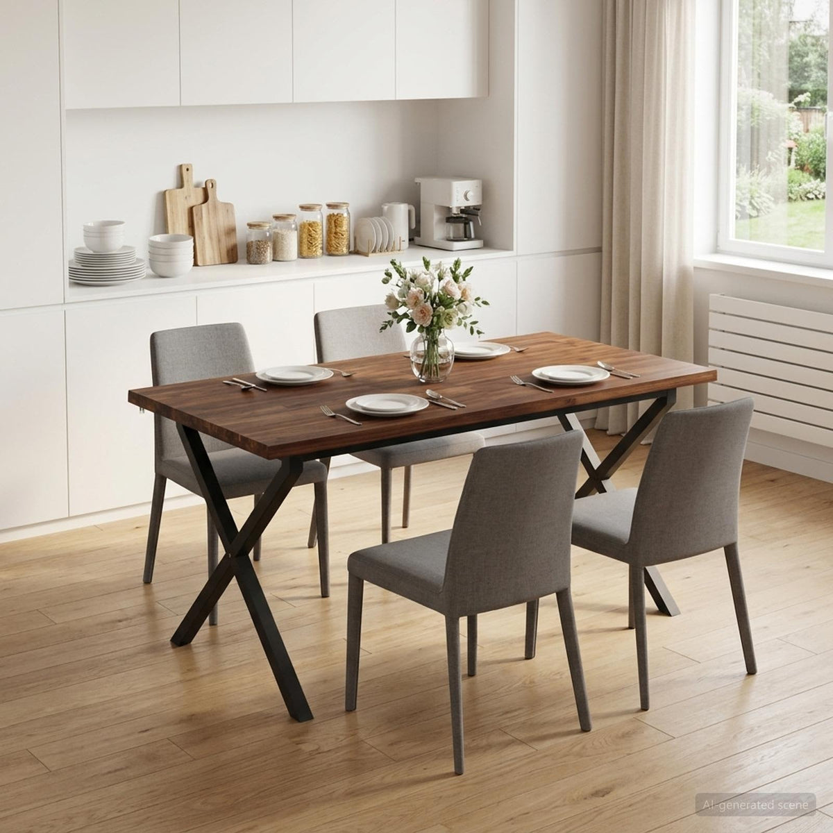 Τραπέζι Φαγητού με Ζωντανό Χείλος 160 x 80 x 75 cm - Pakobazaar