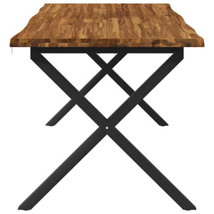 Τραπέζι Φαγητού με Ζωντανό Χείλος 160 x 80 x 75 cm Φυσικό - Pakobazaar