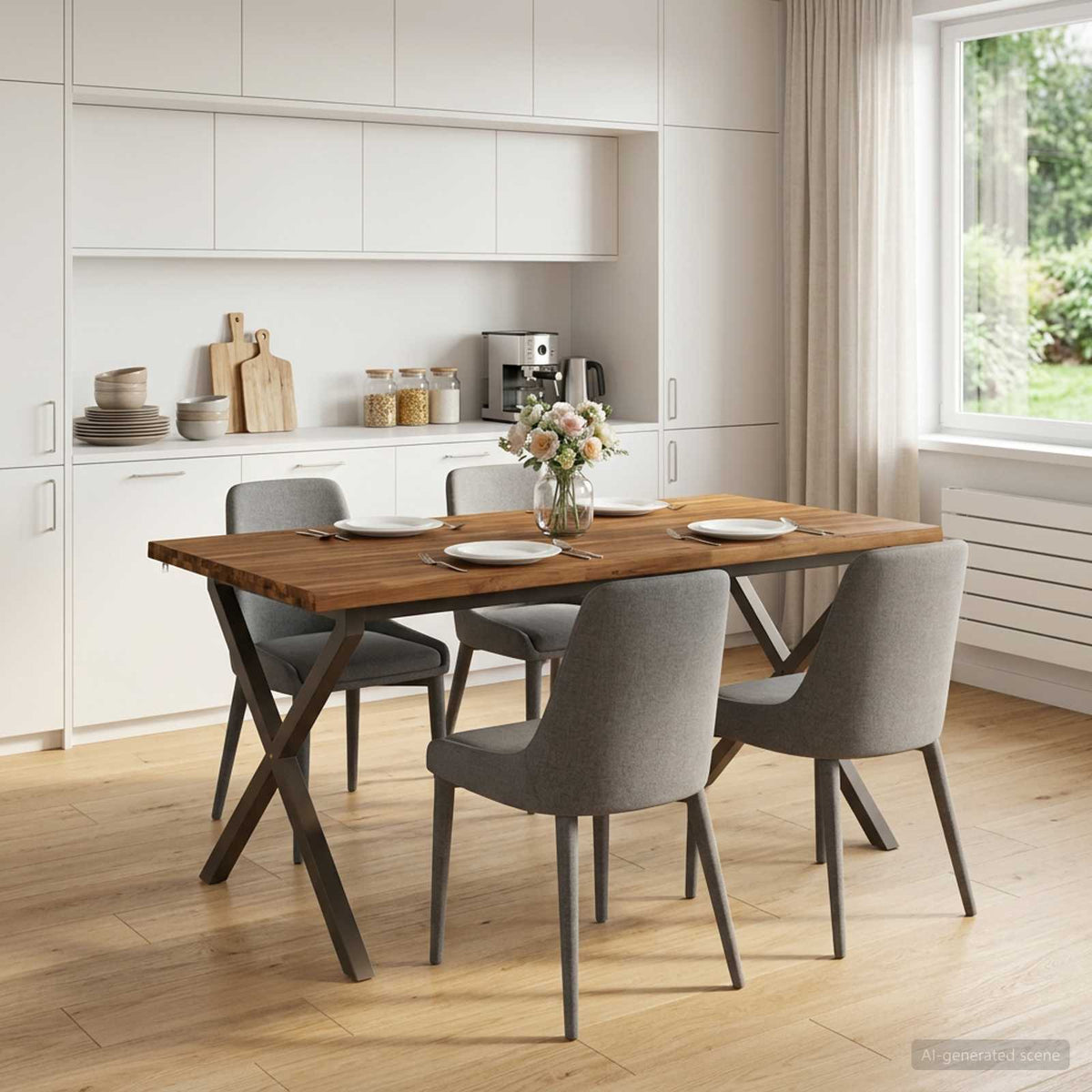 Τραπέζι Φαγητού με Ζωντανό Χείλος 160 x 80 x 75 cm Φυσικό - Pakobazaar