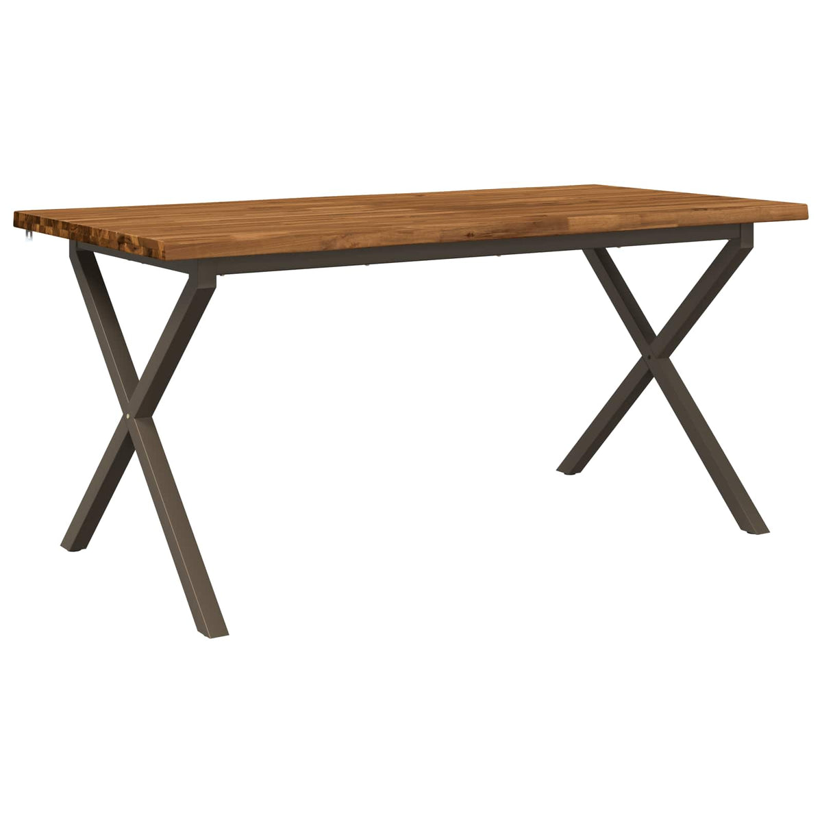 Τραπέζι Φαγητού με Ζωντανό Χείλος 160 x 80 x 75 cm Φυσικό - Pakobazaar