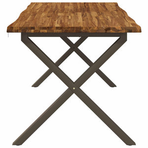 Τραπέζι Φαγητού με Ζωντανό Χείλος 160 x 80 x 75 cm Φυσικό - Pakobazaar