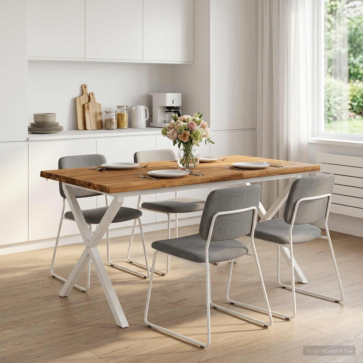 Τραπέζι Φαγητού με Ζωντανό Χείλος 160 x 80 x 75 cm Φυσικό - Pakobazaar