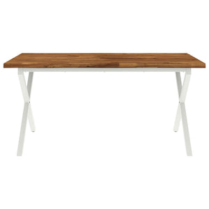 Τραπέζι Φαγητού με Ζωντανό Χείλος 160 x 80 x 75 cm Φυσικό - Pakobazaar