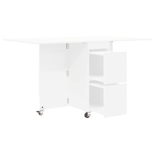 Τραπέζι φαγητού 2 pcs 140 x 80 x 77 cm Επεξεργασμένο Ξύλο Λευκό - Pakobazaar