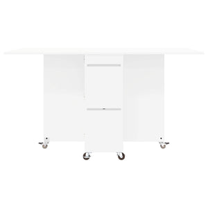 Τραπέζι φαγητού 2 pcs 140 x 80 x 77 cm Επεξεργασμένο Ξύλο Λευκό - Pakobazaar