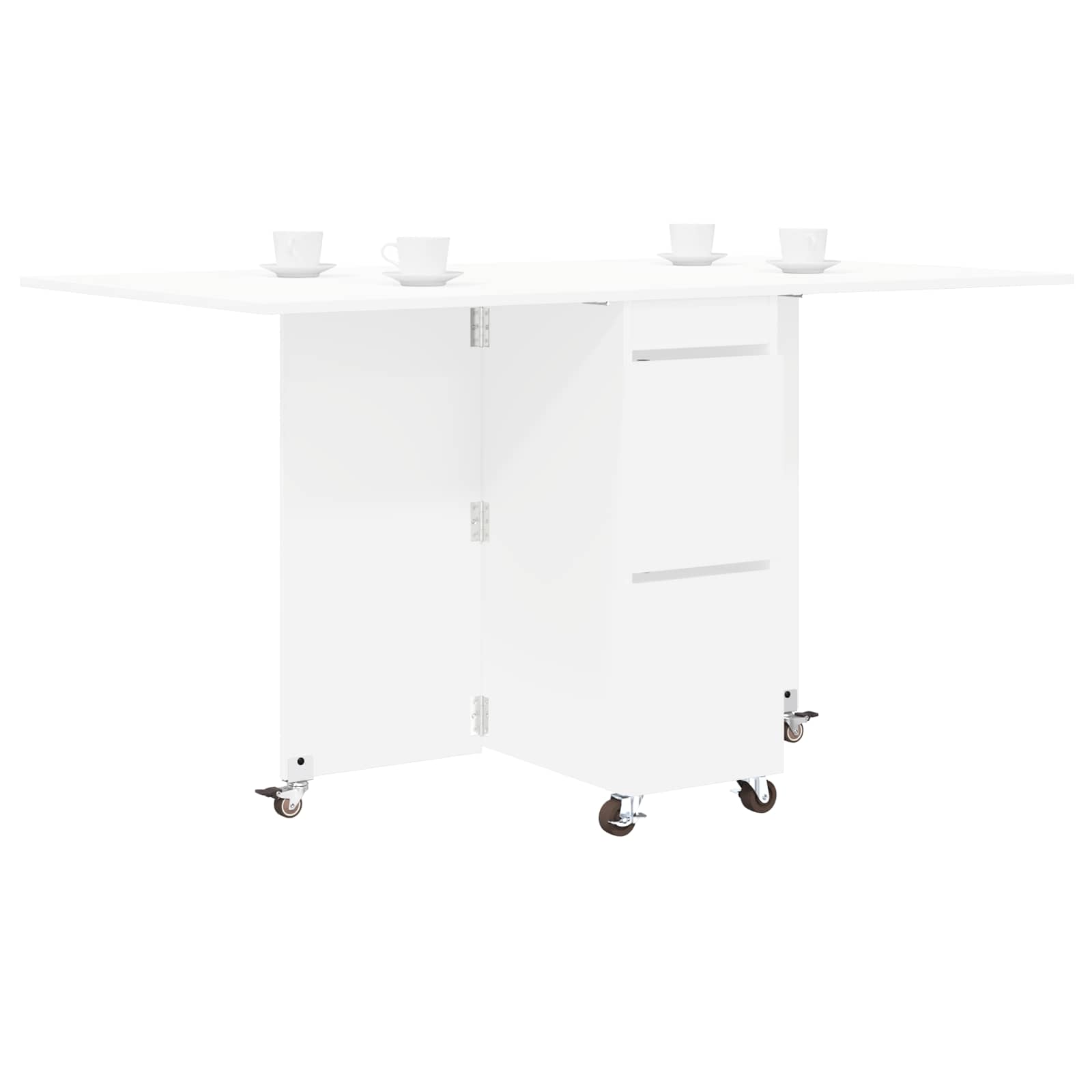 Τραπέζι φαγητού 2 pcs 140 x 80 x 77 cm Επεξεργασμένο Ξύλο Λευκό - Pakobazaar