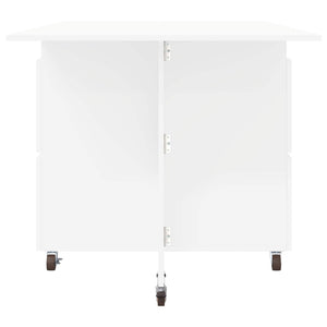Τραπέζι φαγητού 2 pcs 140 x 80 x 77 cm Επεξεργασμένο Ξύλο Λευκό - Pakobazaar