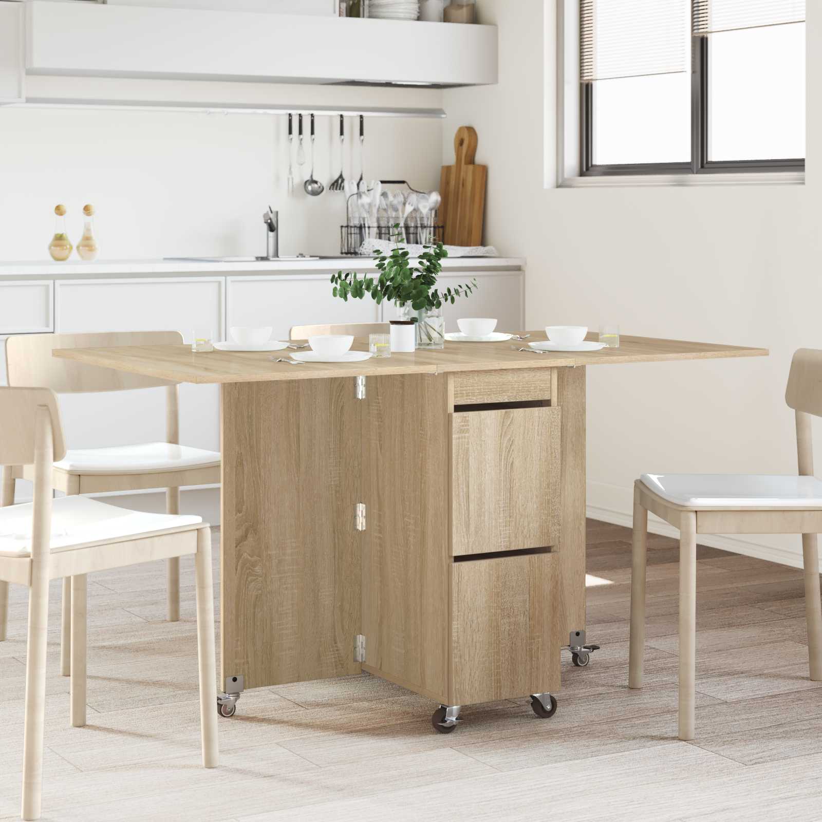 Τραπέζι φαγητού 2 pcs 140 x 80 x 77 cm Επεξεργασμένο Ξύλο - Pakobazaar