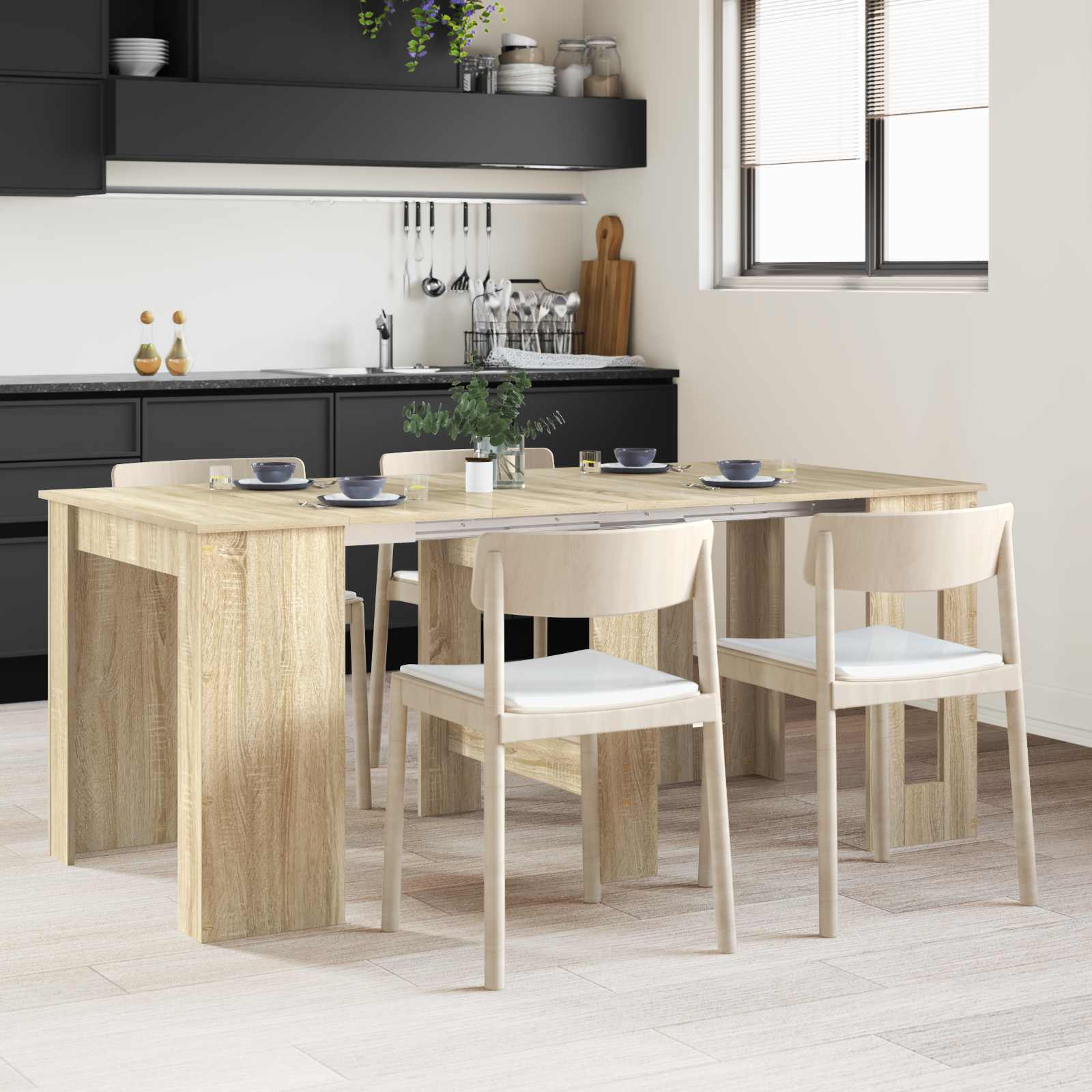 Τραπέζι φαγητού 180 x 85 x 75 εκ Επεξεργασμένο Ξύλο Sonoma Δρυς - Pakobazaar